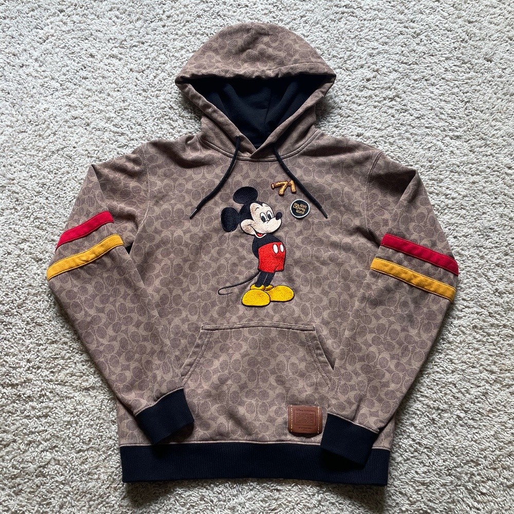 Disney X Coach Mickey Mouse Signature Hoodie In Organic Cotton